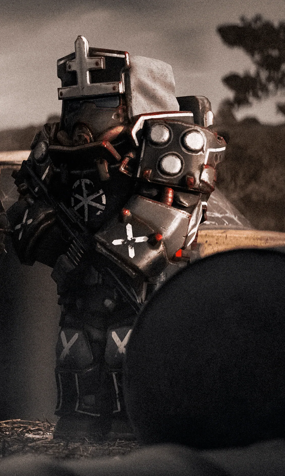A Covenant zealot in heavy armour with a cross-shaped visor, from the official STALZONE faction line-up